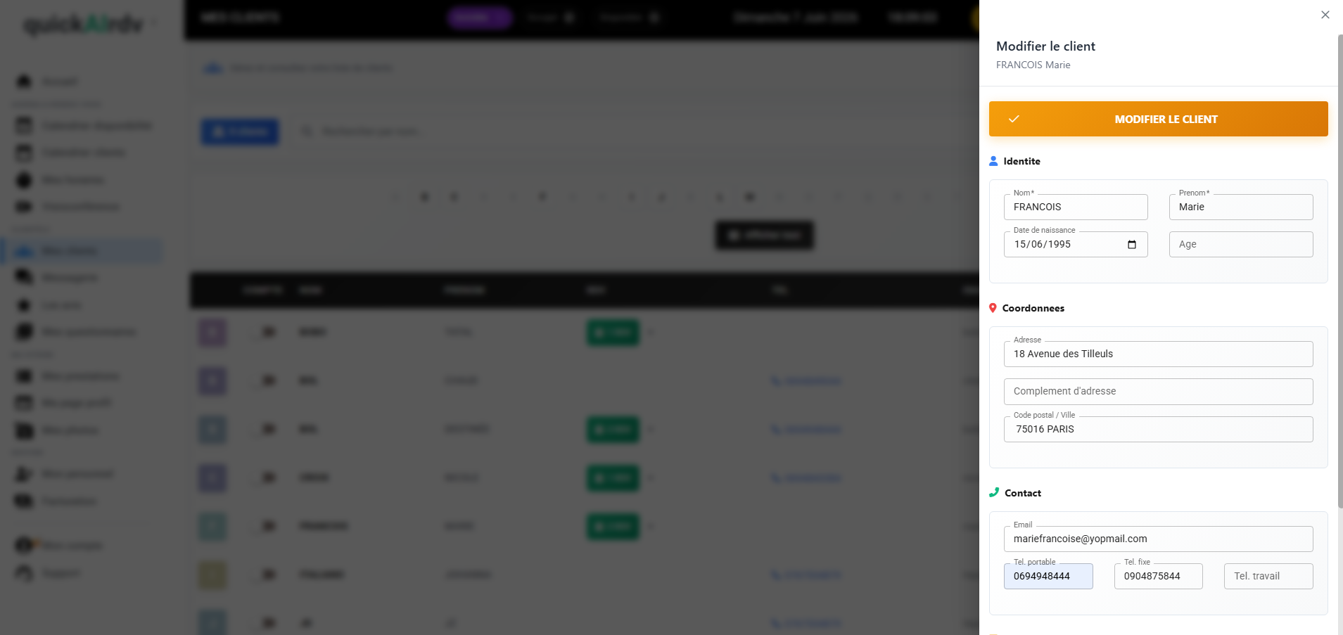 Gestion des clients
