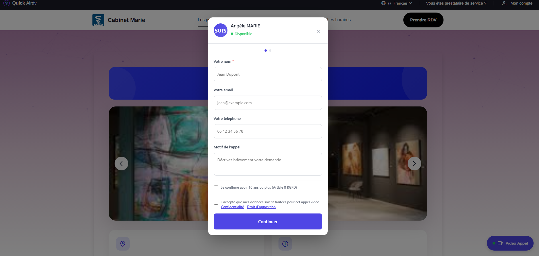 Widget intégrable