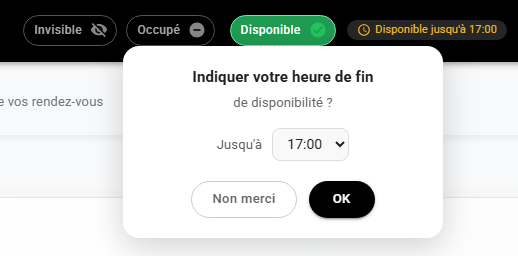 Boutons de disponibilité
