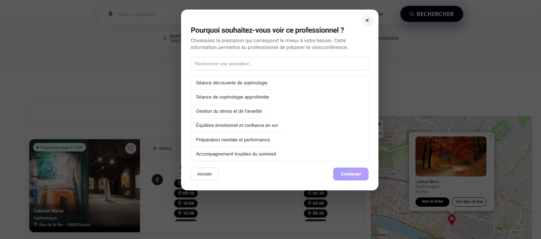 Choix de la prestation
