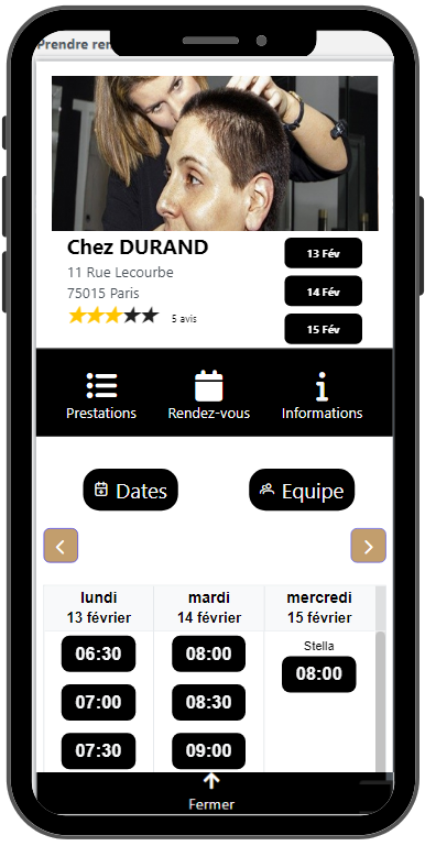 calendrier hebdomadaire